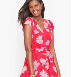 Talbots 20W  Pink(ish) Floral Button Front Dress - Midi Pockets Lined